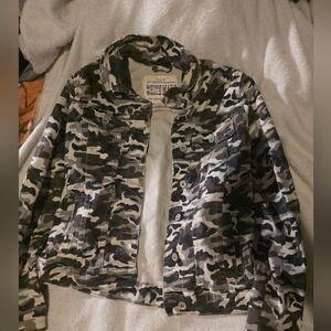 White Camo Jacket Button Up